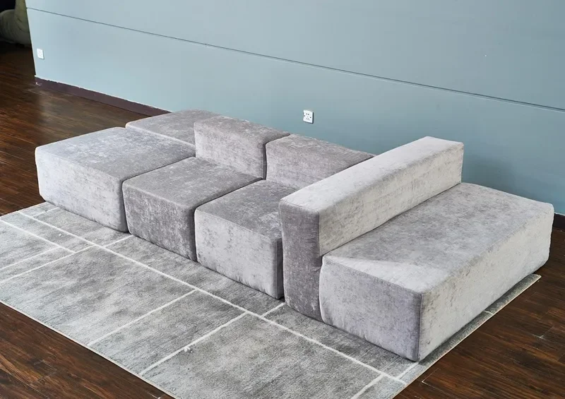 #Modern 2PCS Compressed European Style Modular Chameleon Sectional Sofas New Living Room Furniture Set Corner Feature for Hotels