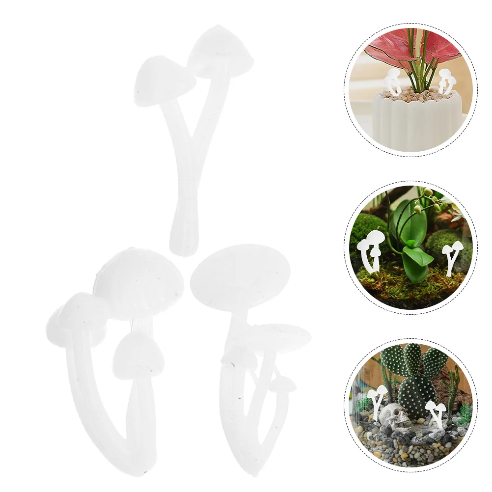 12 Pcs Moss Landscape Mushroom Model Small Fake Mushrooms Stuffed Plastic Mini Decor Figurines