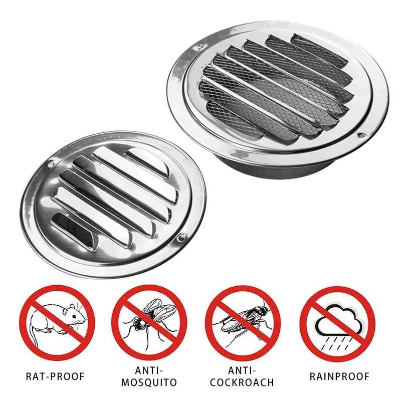 1Pcs Easy Installation Exterior Wall Air Vent Grille Round Air Vent Grille Insect Protection Ducting Ventilation Tool