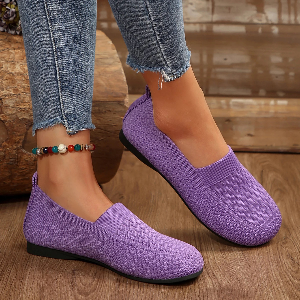 2024 New Mesh Breathable Flats Shoes Women Mesh Fashion Light Slip on Casual Concise Loafers Women Sneakers Zapatos De Mujer