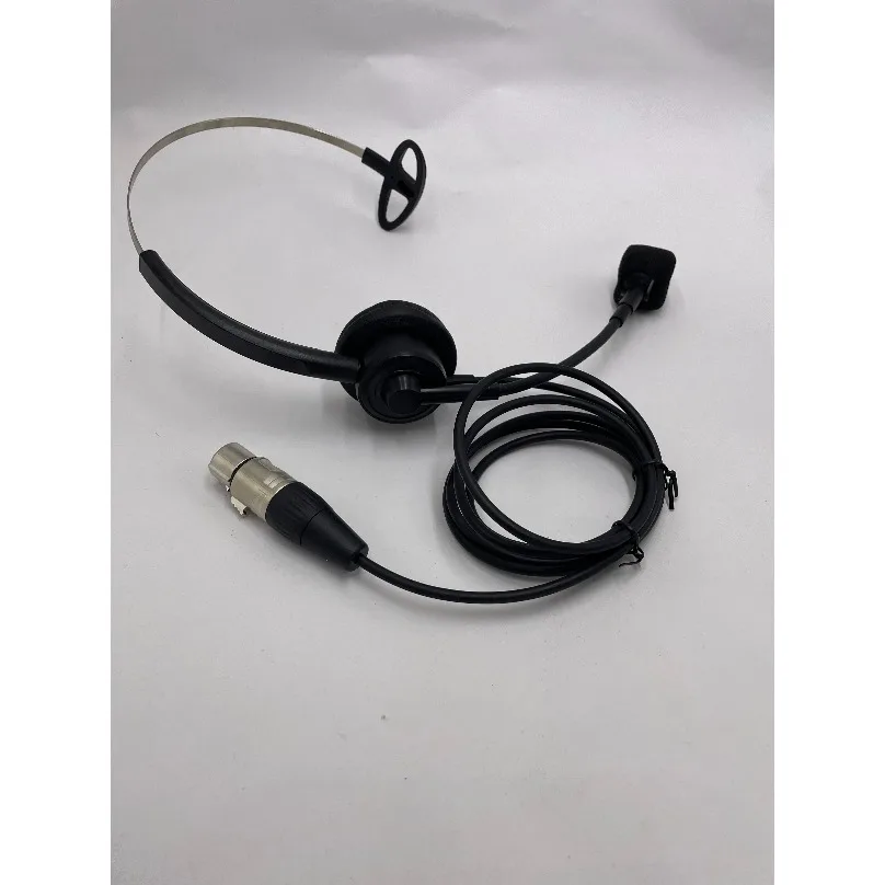Simple Broadcast Single Ear Intercom Headset, Dynamic Noise Cancelling Boom Mic, Non-clamping Head, 4Pin XLR Female Connector