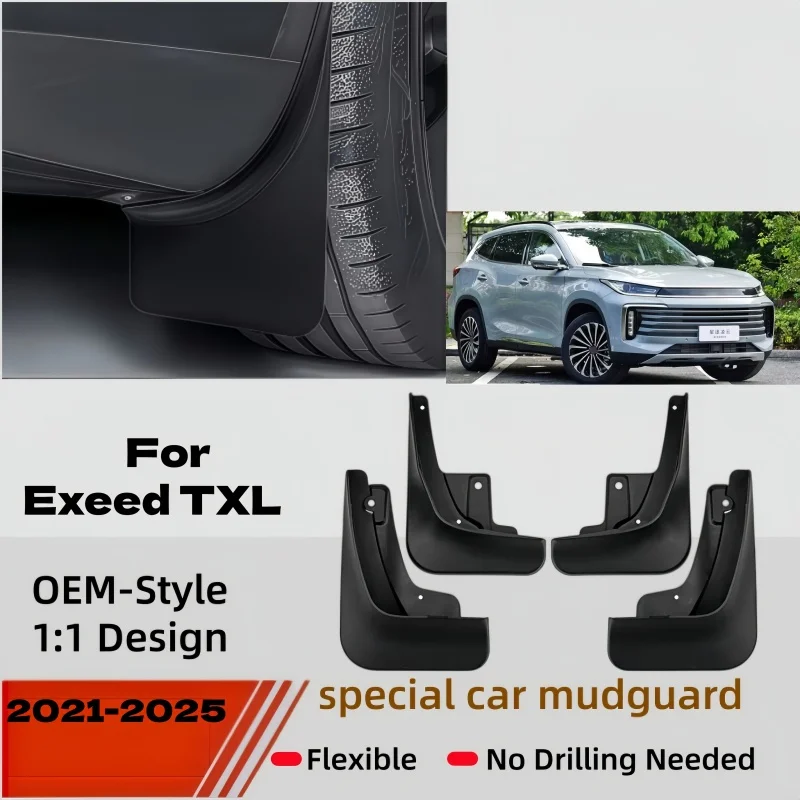 Car Mudguards For Exeed TXL 2021 2022 2023 2024 2025 2026 Antifreeze Mud Fenders Flare Mudflap Rear Left Right Wheel Accessories