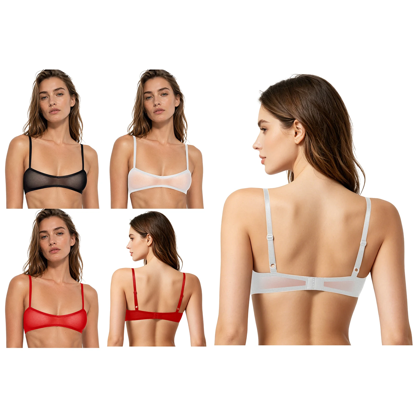Womens See Through Sheer Mesh  - Sheer Mesh Bra 评论和价格