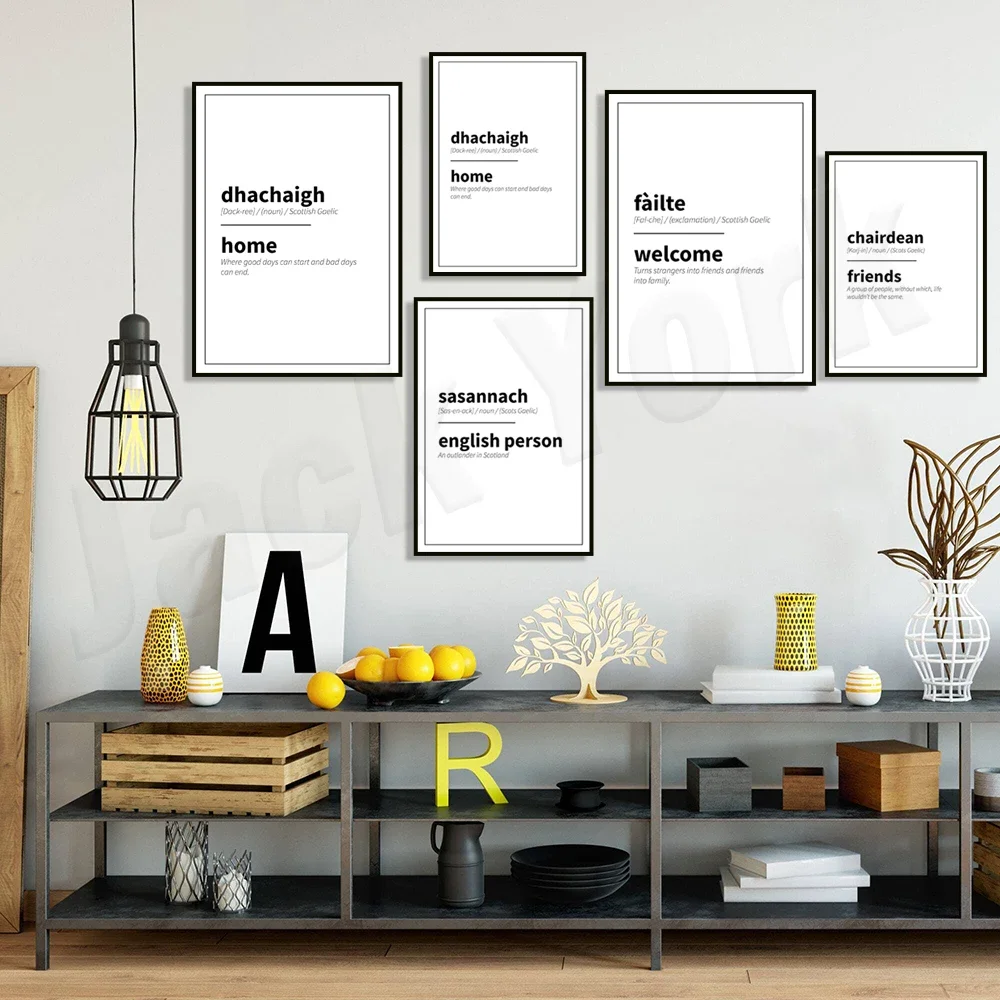 Scottish Gaelic Definition Poster, Definition Print Canvas Print Wall Office Decor Poster