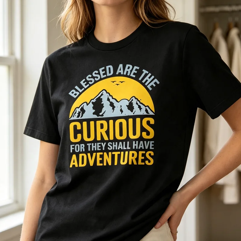 Camiseta Blessed Are The Curio - Outdoor Adventure Quotes Short avaliação e preço
