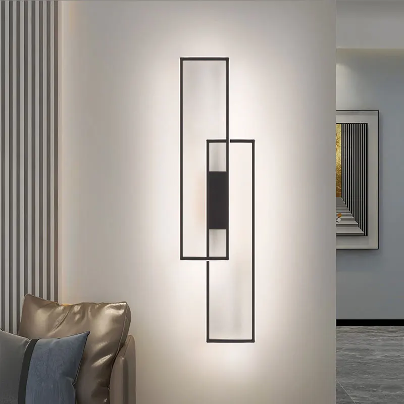 LED hotel wall lamp, living room, bedroom, bedside lamp, corridor, minimalist Nordic hotel square decorative wall lamp