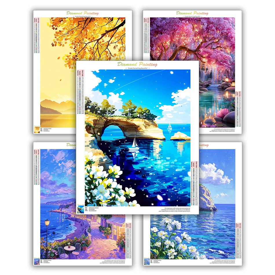 

CHENISTORY 5D Diamond Painting For Adults Rhinestones Stitch landscape seascape Diy Crafts Paint With Diamonds Diamond Mosaic