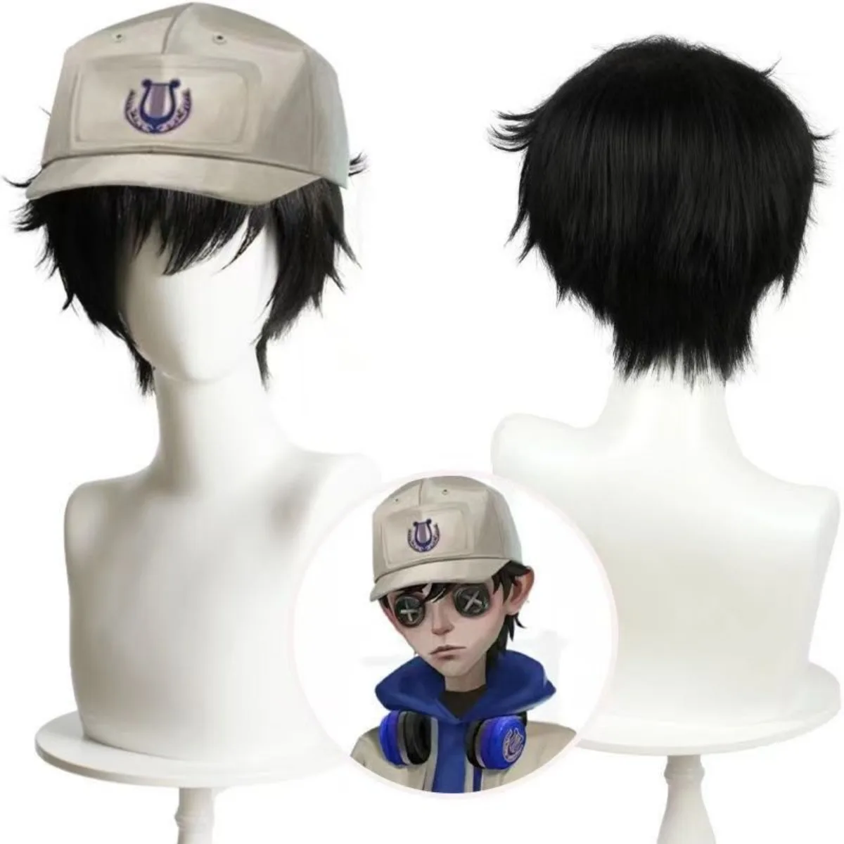 Identiteit V Naib Cosplay Pruik Huurling Nair Sabetta Pruik met Rose Net E-Sports Cos Haar Kostuum Jongen Pruik