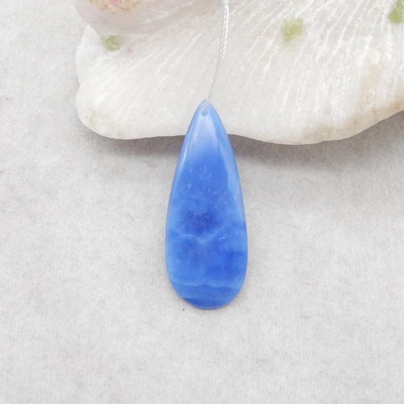 

Blue Onyx Gemstone Pendant Bead Semiprecious Stone Fashion Jewelry Accessories 41x16x4mm 3.7g