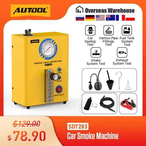AUTOOL SDT203 Automotive Smoke Leak Detector EVAP Vacuum Smoke Machine Car Pipe Leakage Diagnostic Test Smoking Leak Detection #