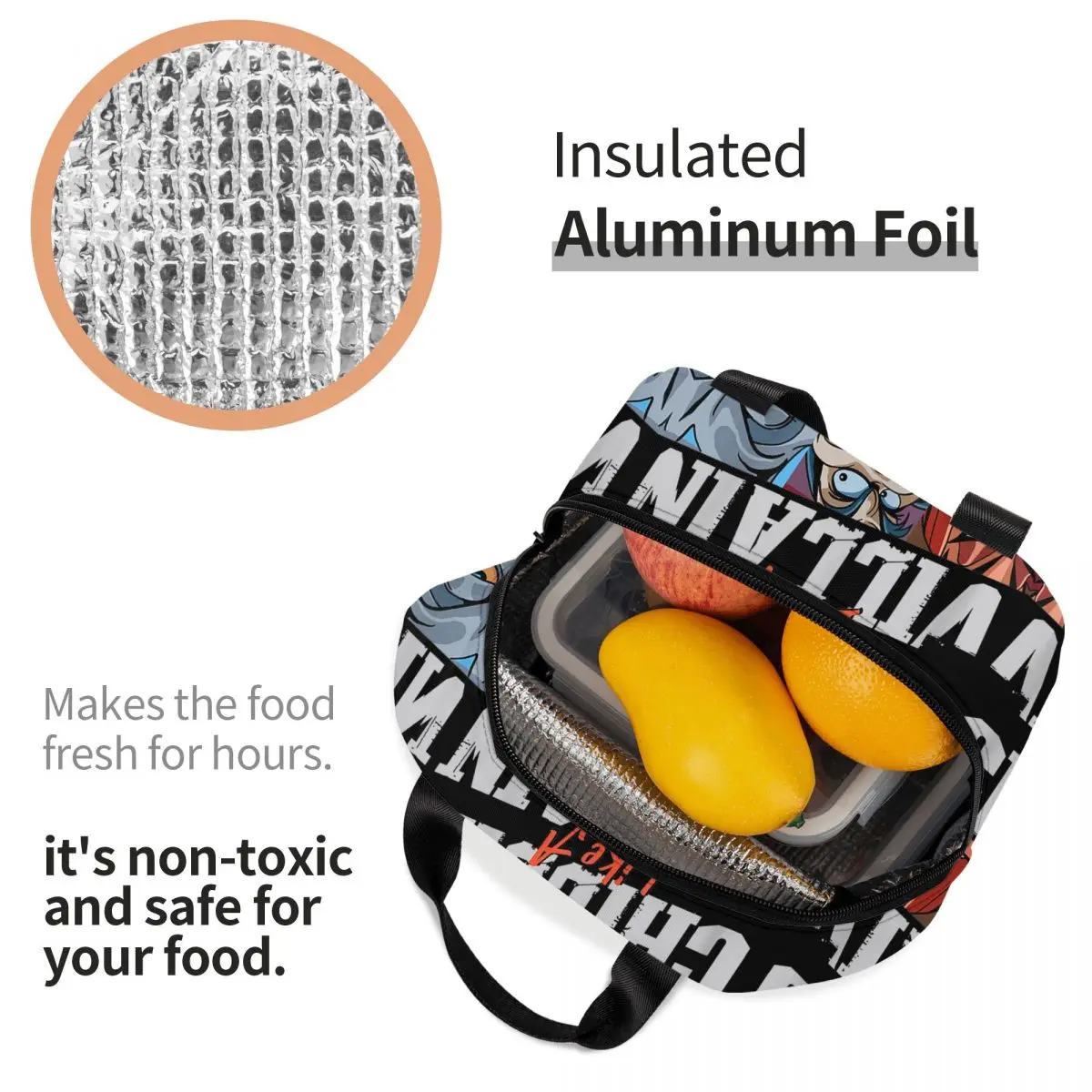 الأشرار معزول حقيبة الغداء البرد مثل مجموعة الشرير صورة قابلة لإعادة الاستخدام حقيبة حرارية علب الاغذية حمل العمل السفر حقيبة الغذاء