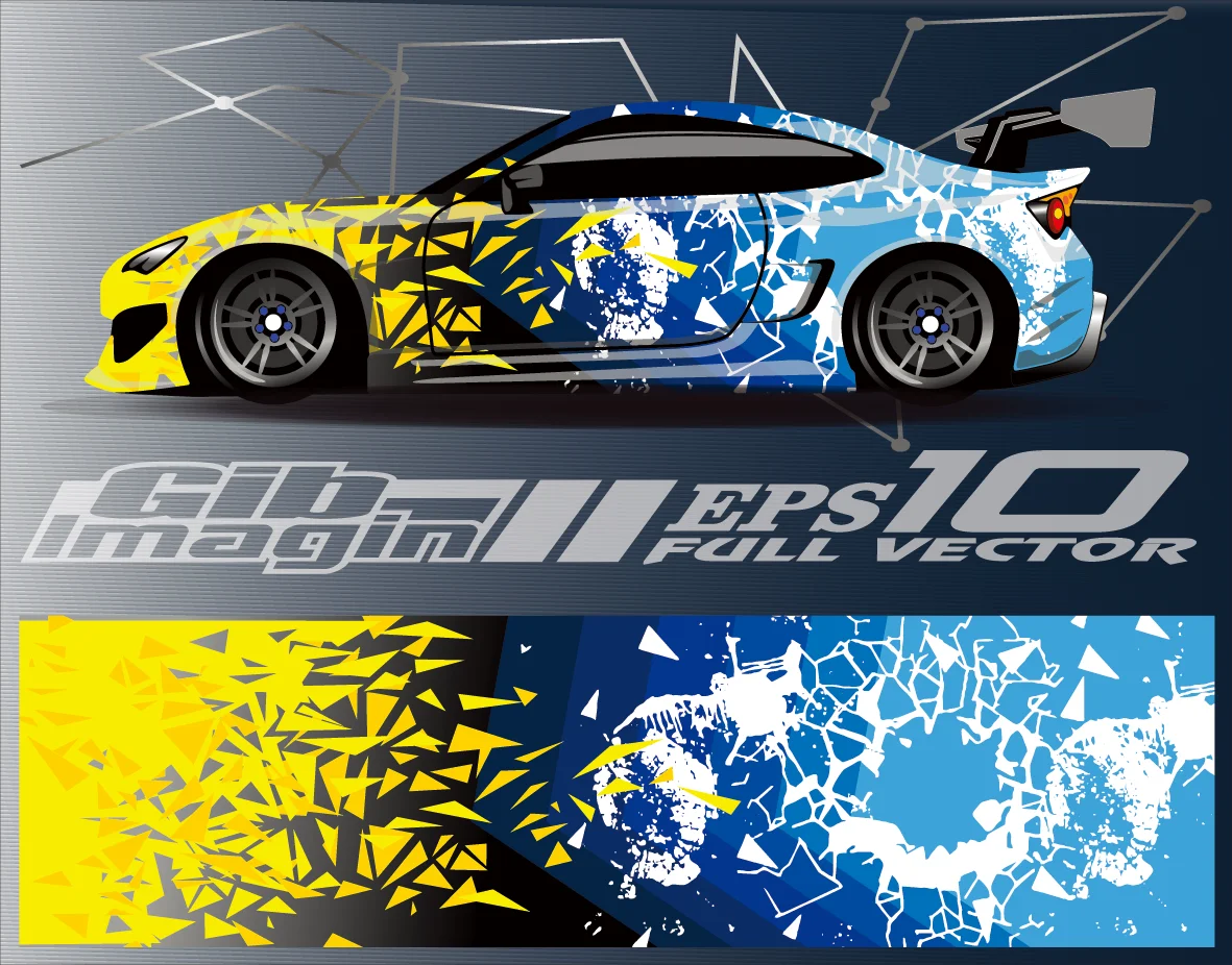 Car Side Wrap,Car Livery Decal, Vinyl Sticker, Racing Stripe,Design,DieCut,Graphic,Lightning, Drift, Abstract,CUSTOM Car Decal