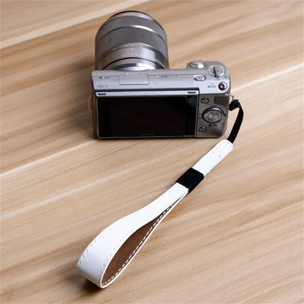 Camera Strap PU Leather Camera Wrist Strap Wristband DSLR SLR Camera Hand Grip Non-slip Wear Resistance Digital Camera