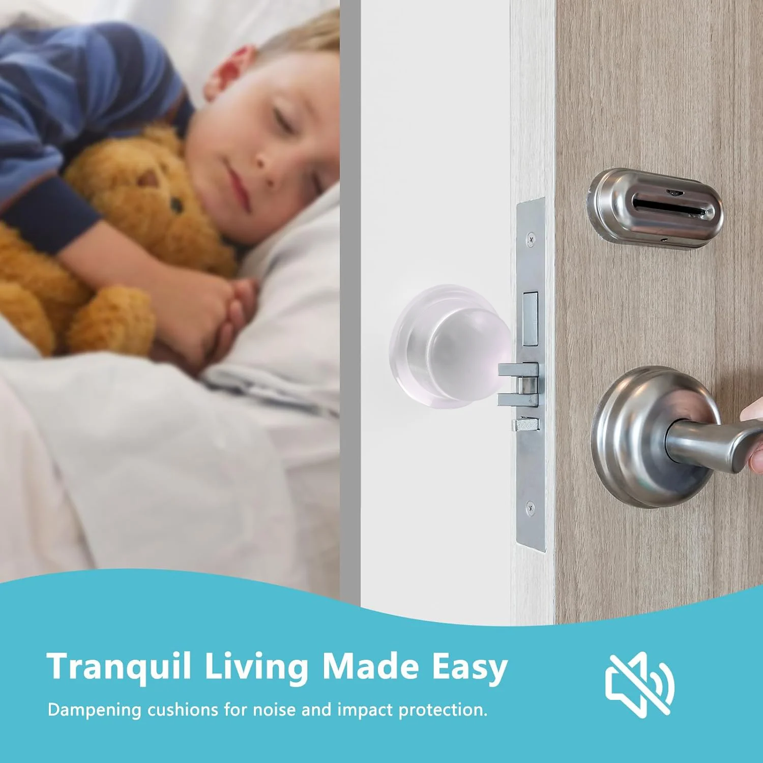 Topes de puerta para pared, protector de pared para perilla de puerta, tapón de manija de puerta absorbente de golpes, protege toda la superficie de la pared, transparente