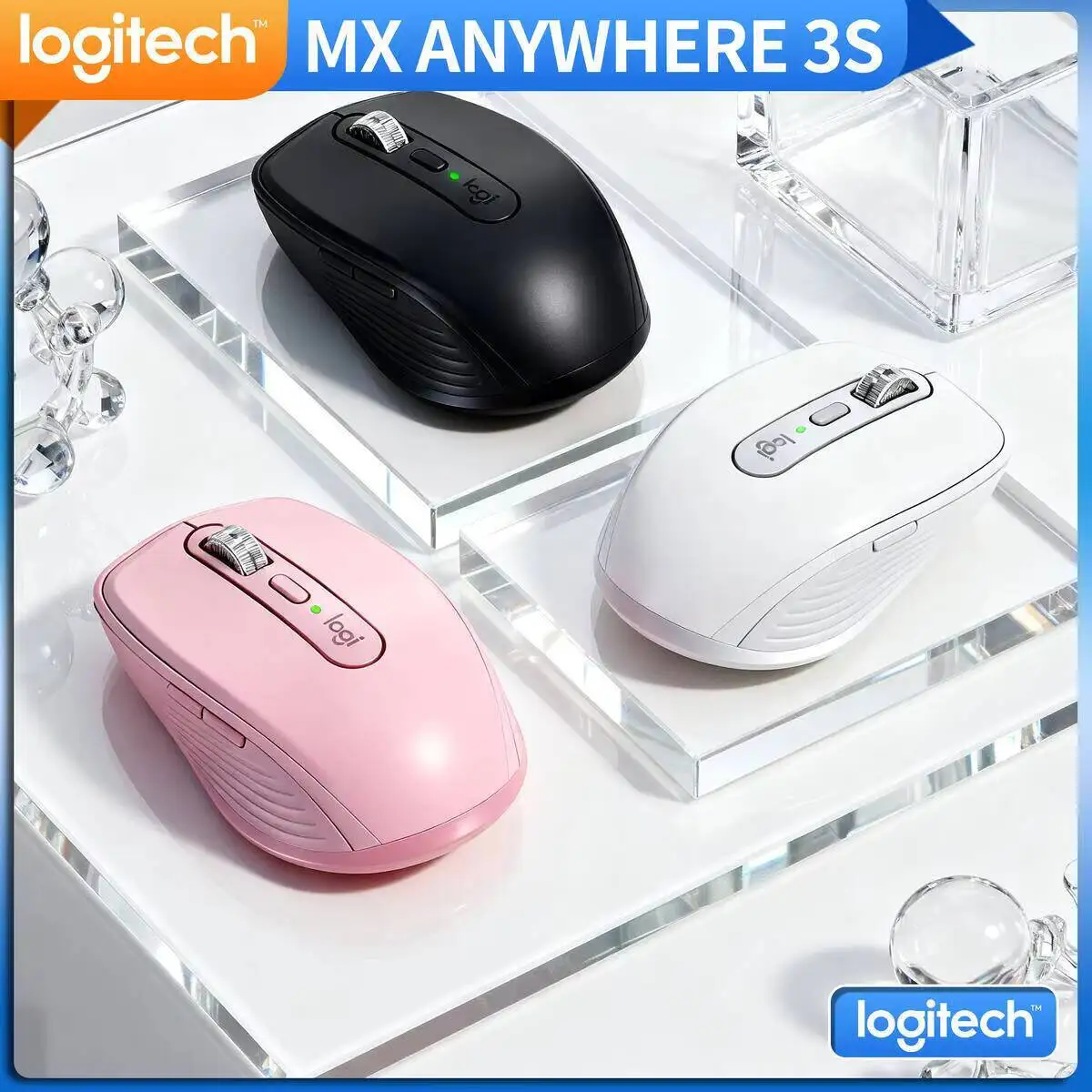 

Logitech Master Series MX Anywhere 3S Bluetooth Беспроводная бесшумная мышь Мягкий звук Офисный женский планшет