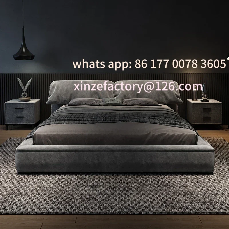 

Customizable king size bed Base beds and frames king sizebed frames with heabedroom furniture Bed table modern 180x200cm luxury