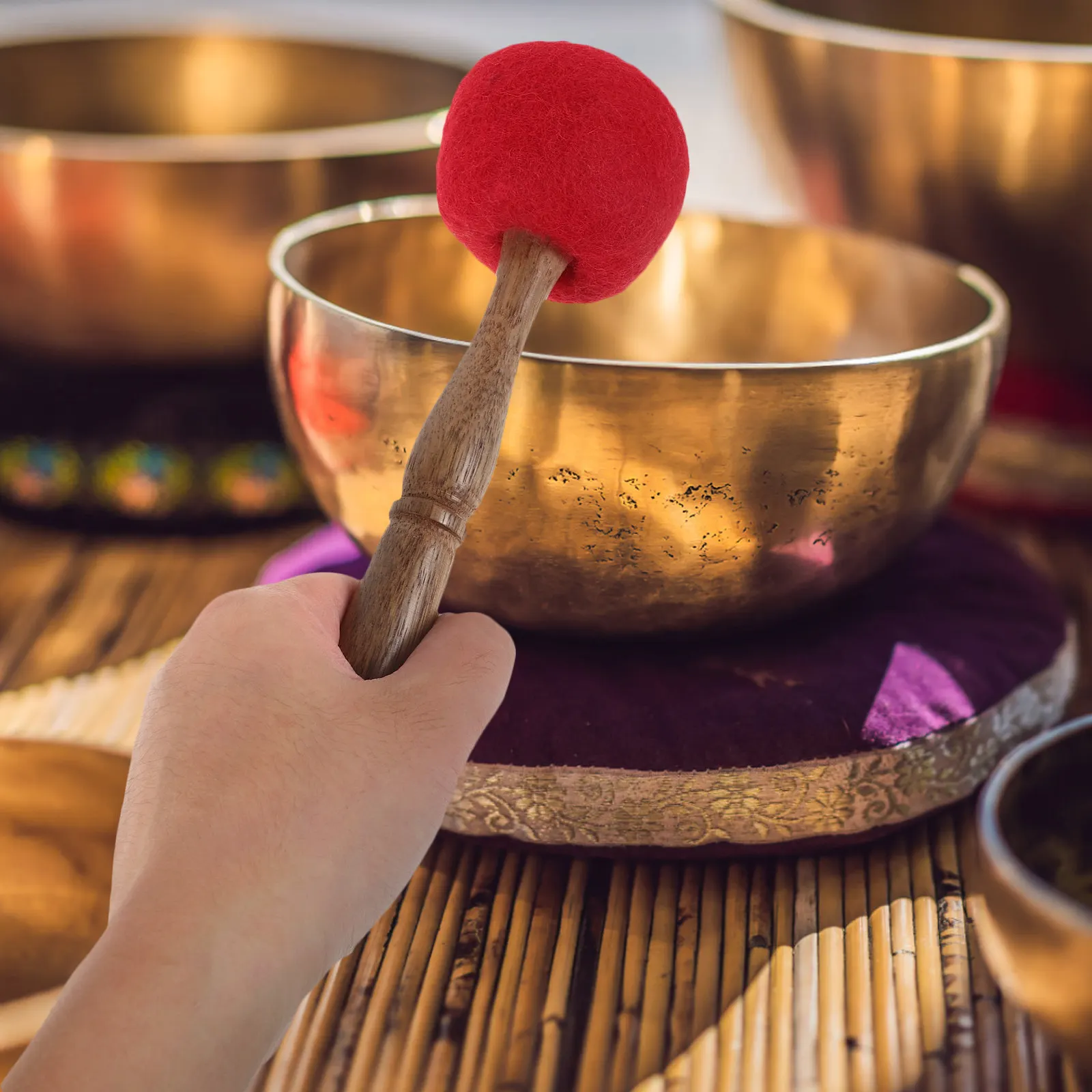Handcrafted Wooden Singing Bowl Mallet 23Cm Meditation Bowl Striker Buddha Sound Accessory Yoga Relaxation Percussion Stick