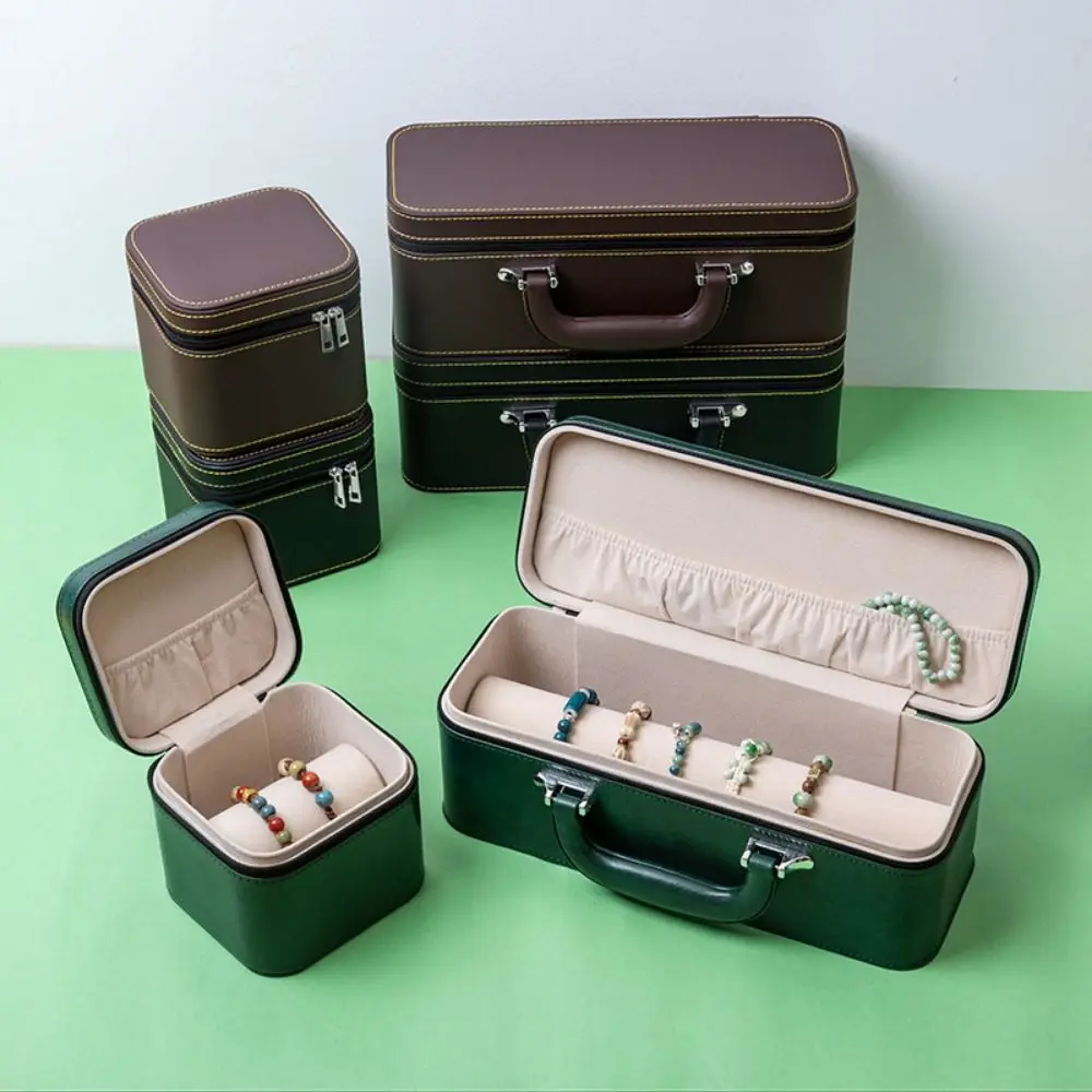 

Vintage Watch Display Box Compact PU Leather Wristwatch Holder Thickened Durable Bracelet Carrying Case Antique Collection