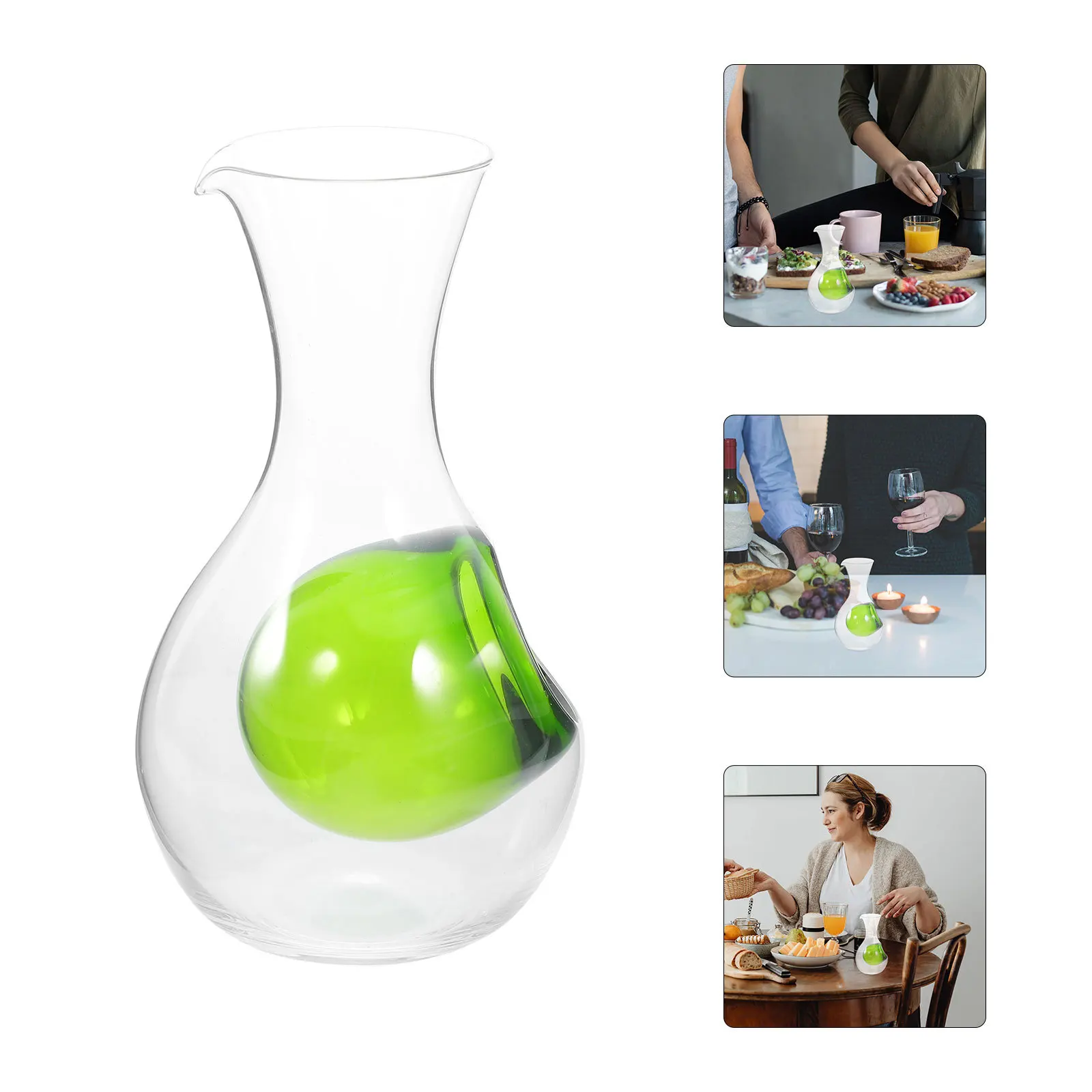 

400Ml Ice Carafe Glass: Unique Thumb For Quick Cooling Temperature Retention Small Wine Decanter Parties Weddings Sake