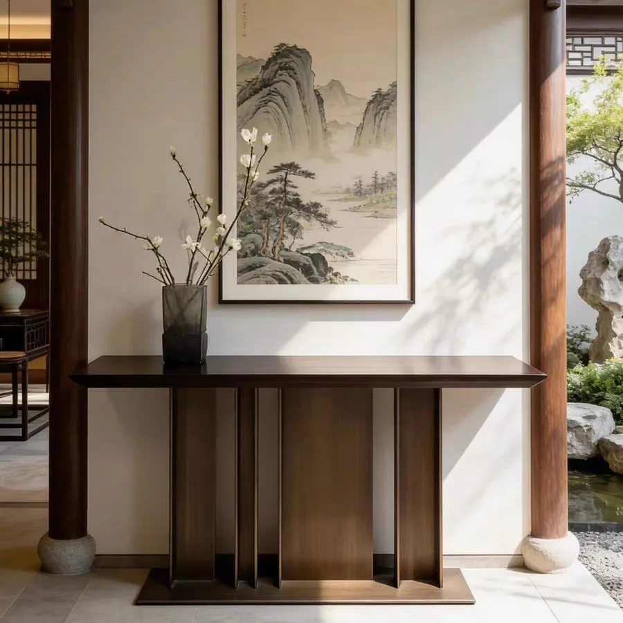Nordic entrance table against the wall, living room decoration cabinet, hotel aisle, long case desk, entrance table