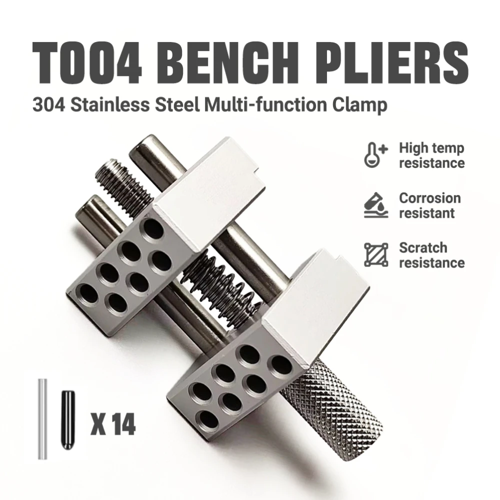 

Industrial Grade Mini Vise Clamp 304 Stainless Steel Multi-Function Fixing Jig with Swivel Base for Precision Model Crafting