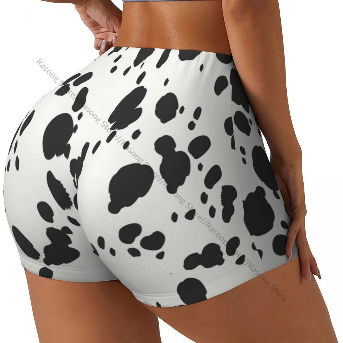 Push Up Short Elasticity Scrunch Butt Dalmatians Texture Running Shorts Sports Shorts Womens Clothes Gym