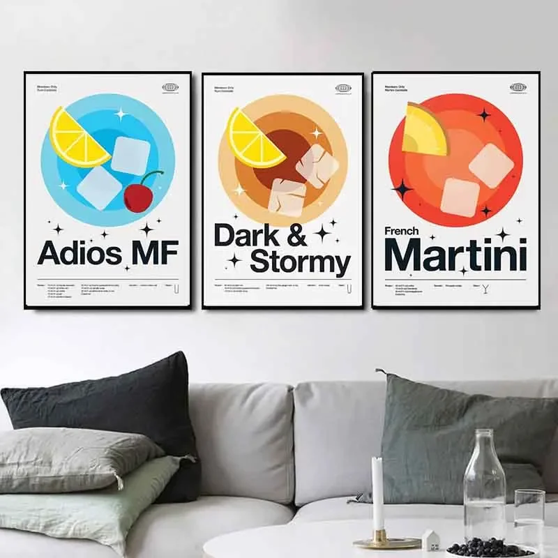 Cocktail Guide Knowledge Freddy Lemon Zombie Art Home Wall Decoration Canvas Poster Aesthetics Sofa Kitchen Bar Cafe Picture