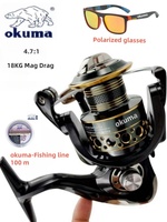 OKUMA-Spinning reel, metalultra light fishing reel，fishing tool,Fishing Wheel，Maximum braking force18KG，2025