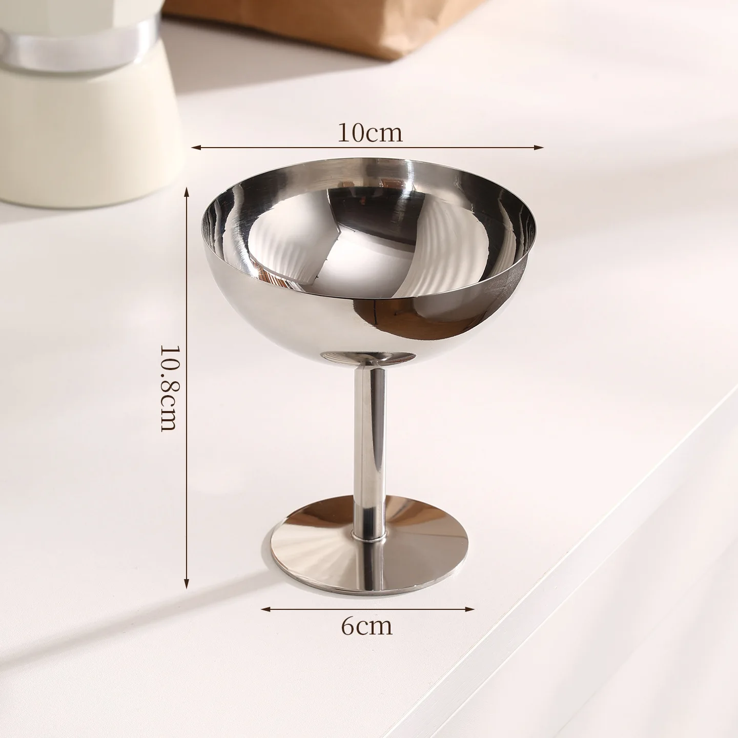 304 stainless steel high footed cup hotel restaurant ice cream cup bar dessert pudding fruit salad bowl