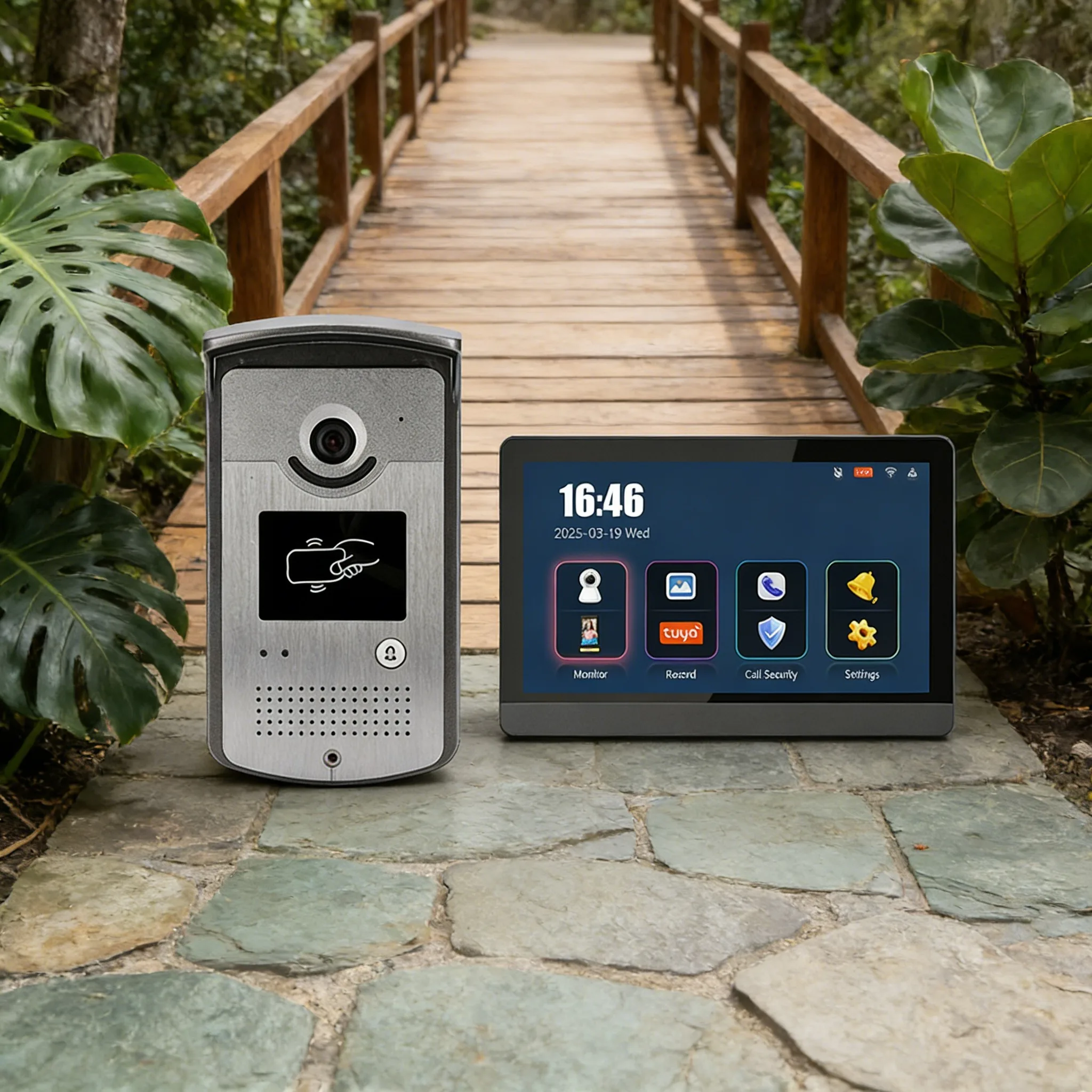 

1080P Wifi Building Model IP Tuya Intercom System With RFID Card & Password Video Door Phone For IOS/Android Free APP