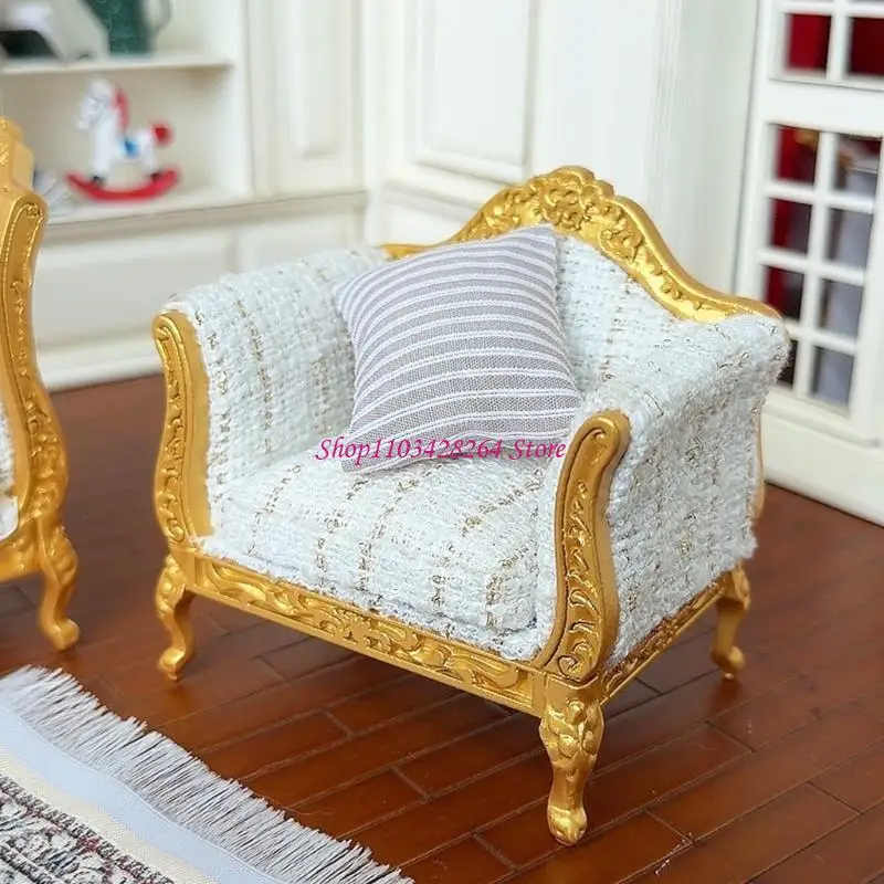 

Dollhouses Sofa Plastic Structure Flocking 1/12 Scale Room Decos