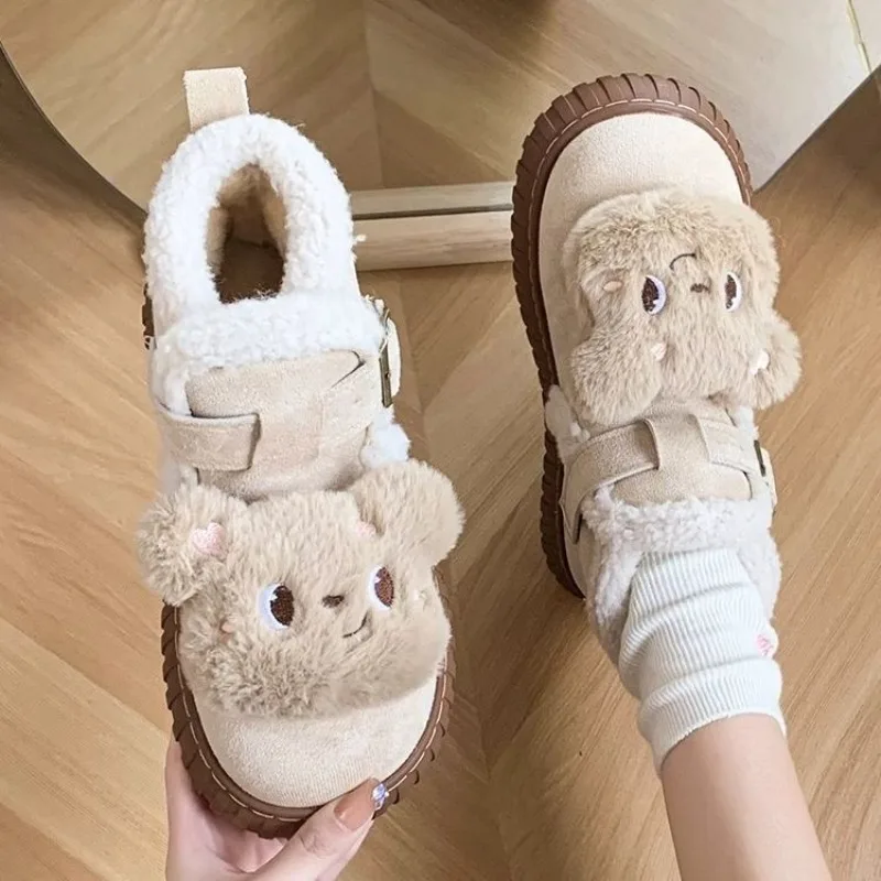 

Winter Thick Soled Snow Boots Women's 2025 New Versatile Cute Plush Warm Cotton Shoes Winter Non Slip Boots platform boots
