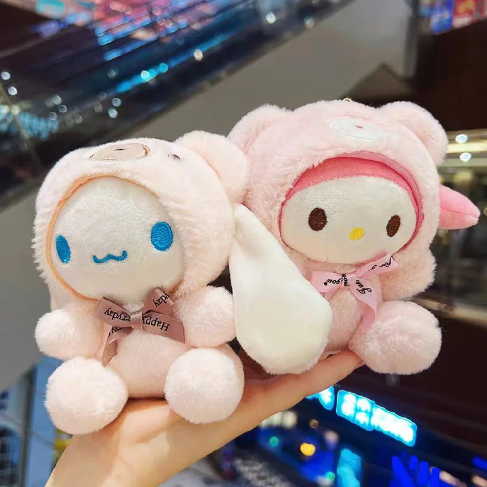 

Cartoon Hello Kitty Kuromi Melody Plush Doll Sanrio Cinnamoroll Backpack Decoration Toy Keyring Accessory Girls Christmas Gifts