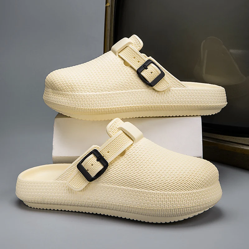 

Men Daily Outdoor Slippers Summer Elastic Soft Footbed Wear Resist Sole Park Street Leisure Walking Footwear