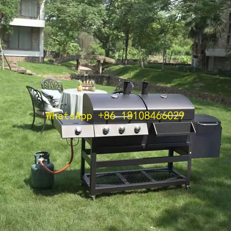 

Grill Dual Purpose Charcoal and Gas Barbecue GrillCourtyard Barbecue Grill Home Villa Gas Charcoal Stove Large American Style