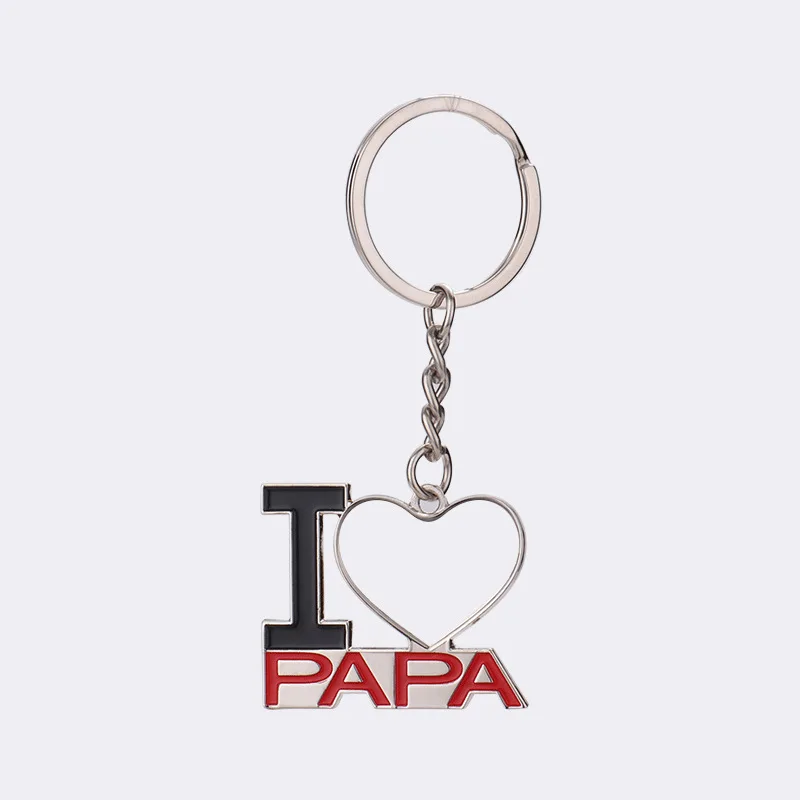 Sublimation Blank Keychain Creative Love MAMA&PAPA Letters Keychain For Customized Mon Dad Gift