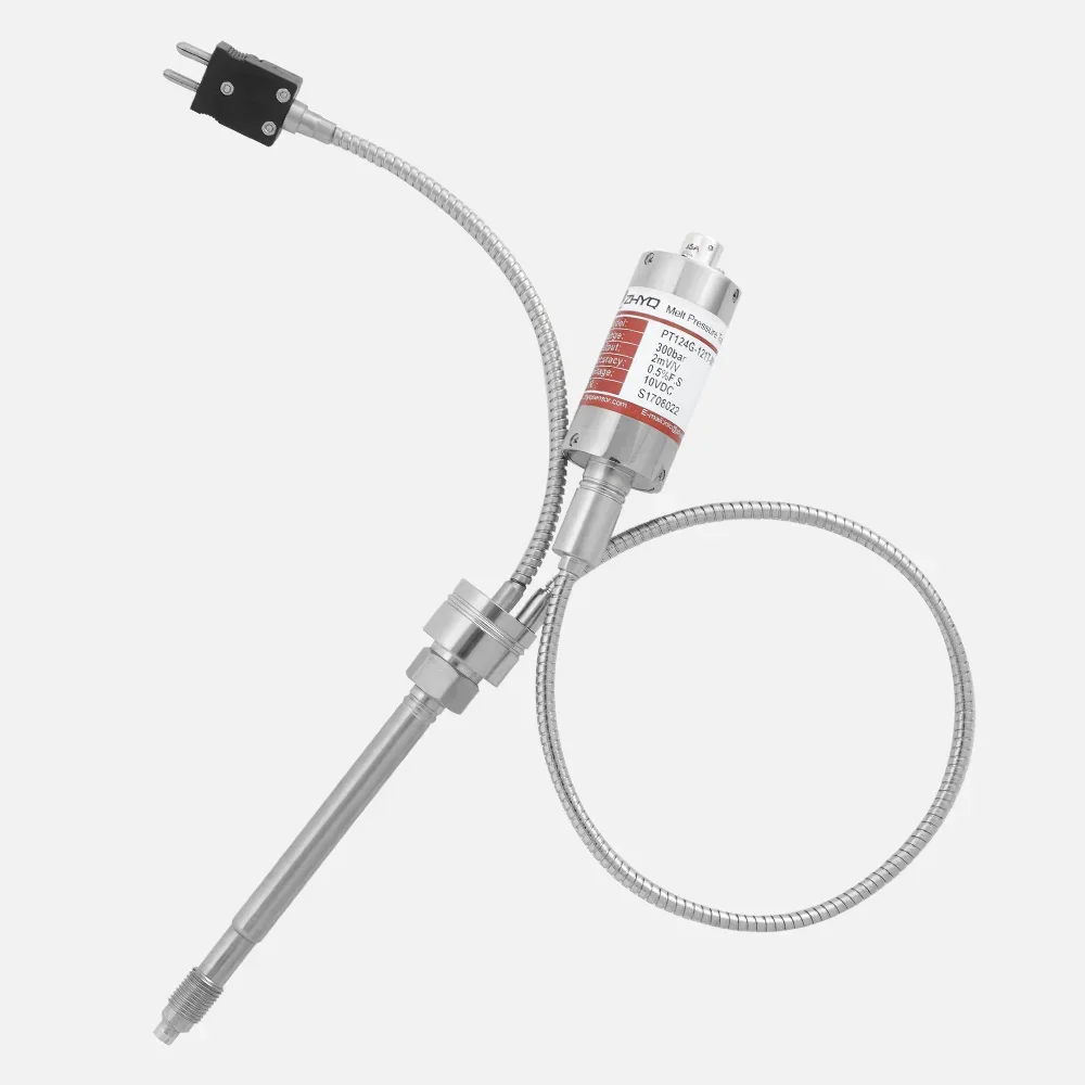 PT124B-121T High Temperature Flexible Rod Melt Pressure Transmitter SS304 SS316L Material IP64 Protection Grade
