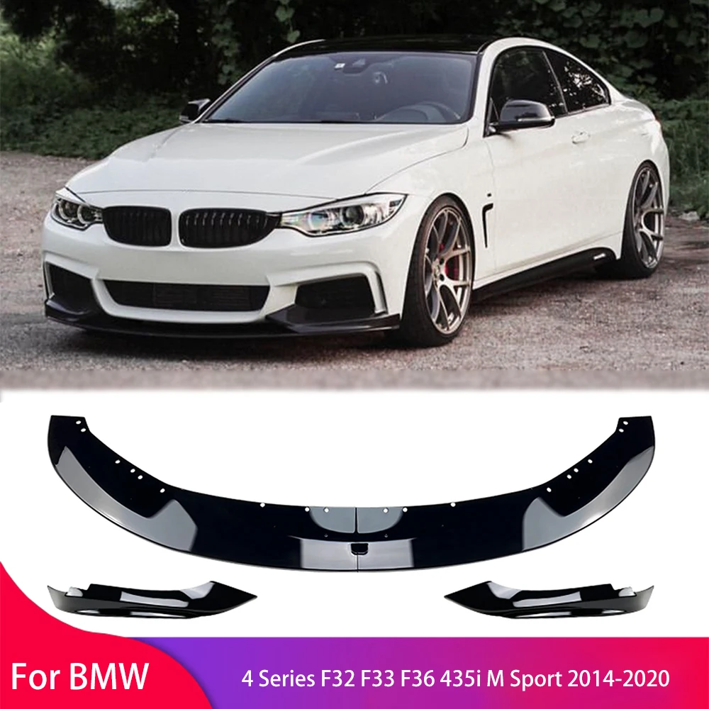 

For BMW 4 Series F32 F33 F36 435i M Sport 2014-2020Front Bumper Blade Spoiler Lip bumper surround Lower Side Flare Splitter Trim