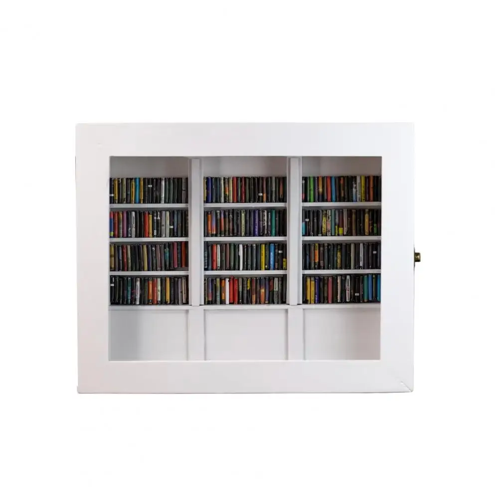 Bookshelf Decor Wooden Miniature Book Nook Decoration Pocket Bookcase Ornament Book Lovers Gift