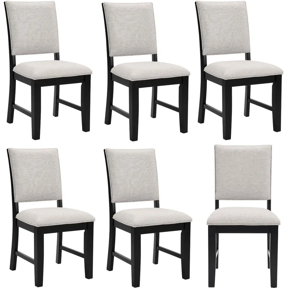 

Dining Chairs Set of 6 Farmhouse Kitchen Chairs with Cross Back Armless Wooden Side Chairs for Dining Room, Living Room, Recept