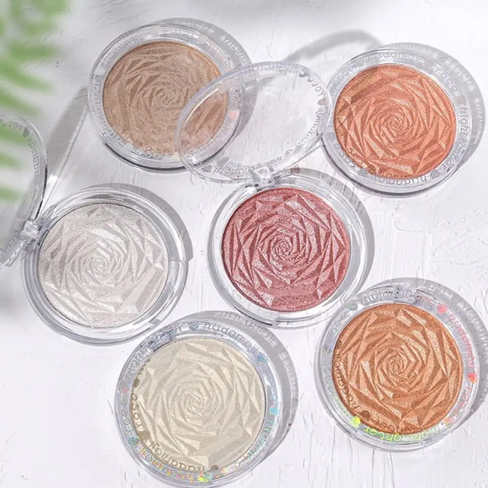 Highlighter pó blusher maquiagem ferramenta, Glitter pó, Rose Diamond Shimmer, iluminar highlighter, 6 cores, novo