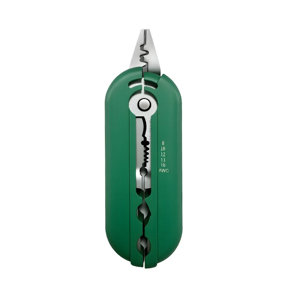 Compact Wire Stripper Cutter Crimper Tool for Electrical Work Featuring Ergonomic Handle and Safety Lock for Reliable Use