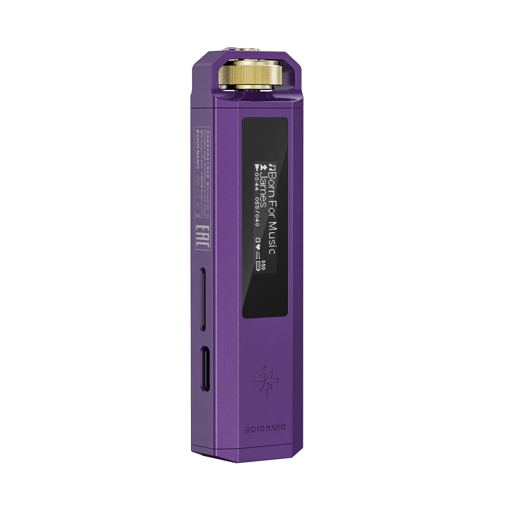 FiiO ECHO NANO Retro muziekspeler, zakformaat HiFi MP3-speler met OLED-display, USB DAC, verliesvrije audio
