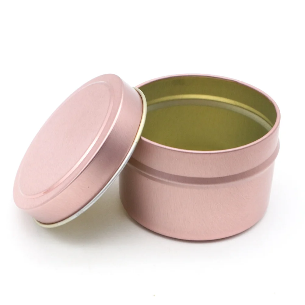 

5Pcs Tinplate Candy Boxes Small Round Rose Gold Color Perfect for Wedding Engagement Birthday Bridal Shower Gift Storage Tea
