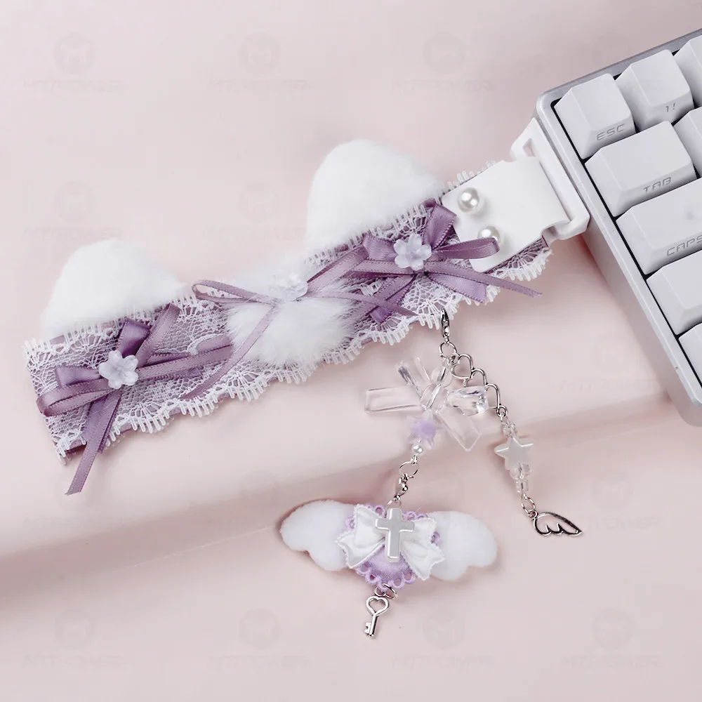 Lace-themed Keyboard Ribbon Customized Decoration for Mechanical Keyboard  Lace Pendant Made68 Wooting Universal Accessories