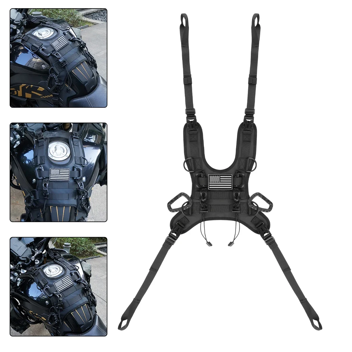 Motorcycle Fuel Tank Bag Base Vest Portable Motorbike Tank Bags Mounting Kit for Universal Off-road Motorcycle Fuel Tank Pack