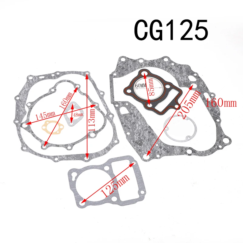 For CG125 CG150 CG200 CG250 CG300 CG350 Motor Moped Scooter Motorcycle Engine Cylinder Head Base Gasket Kit Set Equipments Parts