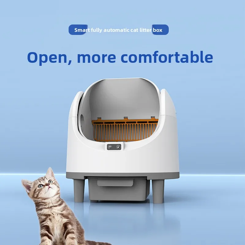 Fully Automatic Cat Litter Box, Large Space Intelligent Manure Shovel, Fully Enclosed Deodorization and Sterilization Cat Toilet