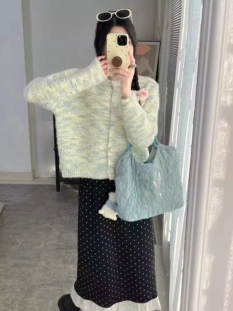 

Мягкий вязаный кардиган из флиса для женщин, весна-осень, новый, теплый, комфортный, прямого кроя