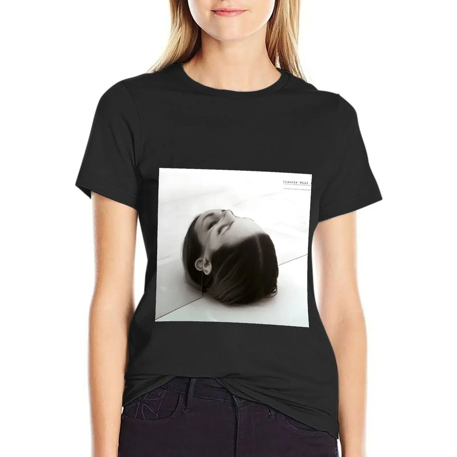 

Trouble Will Find Me album face T-Shirt korean fashion plus size tops customs tops black t-shirts for Women